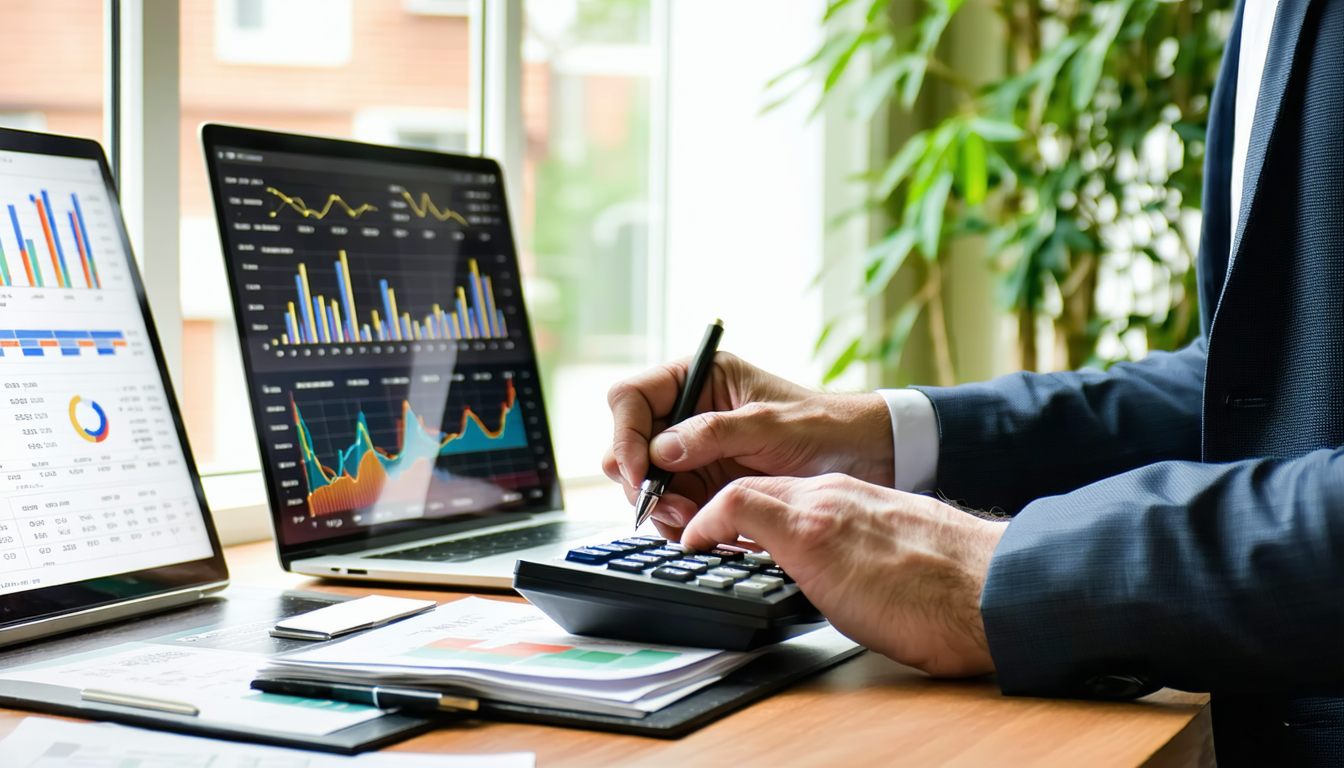 Person calculating mortgage affordability at a desk